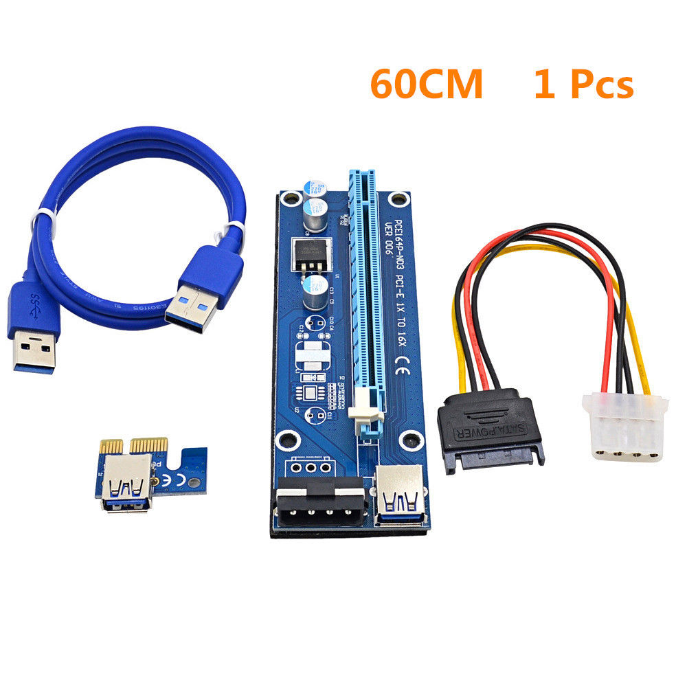 USB 3.0 PCI-E Express 1x to16x Extender Riser Board Card Adapter Cable CT