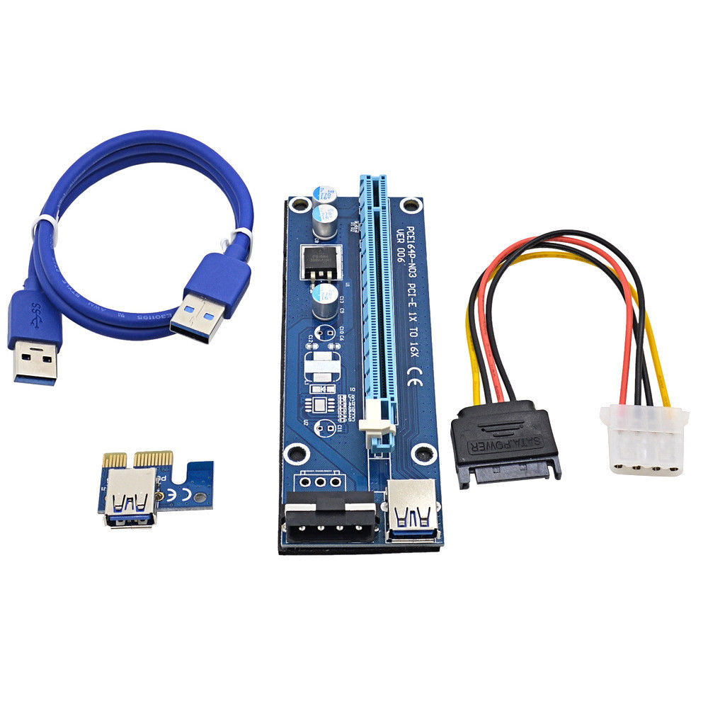 USB 3.0 PCI-E Express 1x to16x Extender Riser Board Card Adapter Cable CT